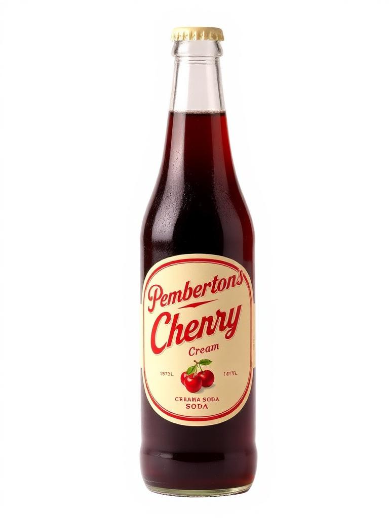 Glass bottle of Pemberton's Cherry Cream Soda