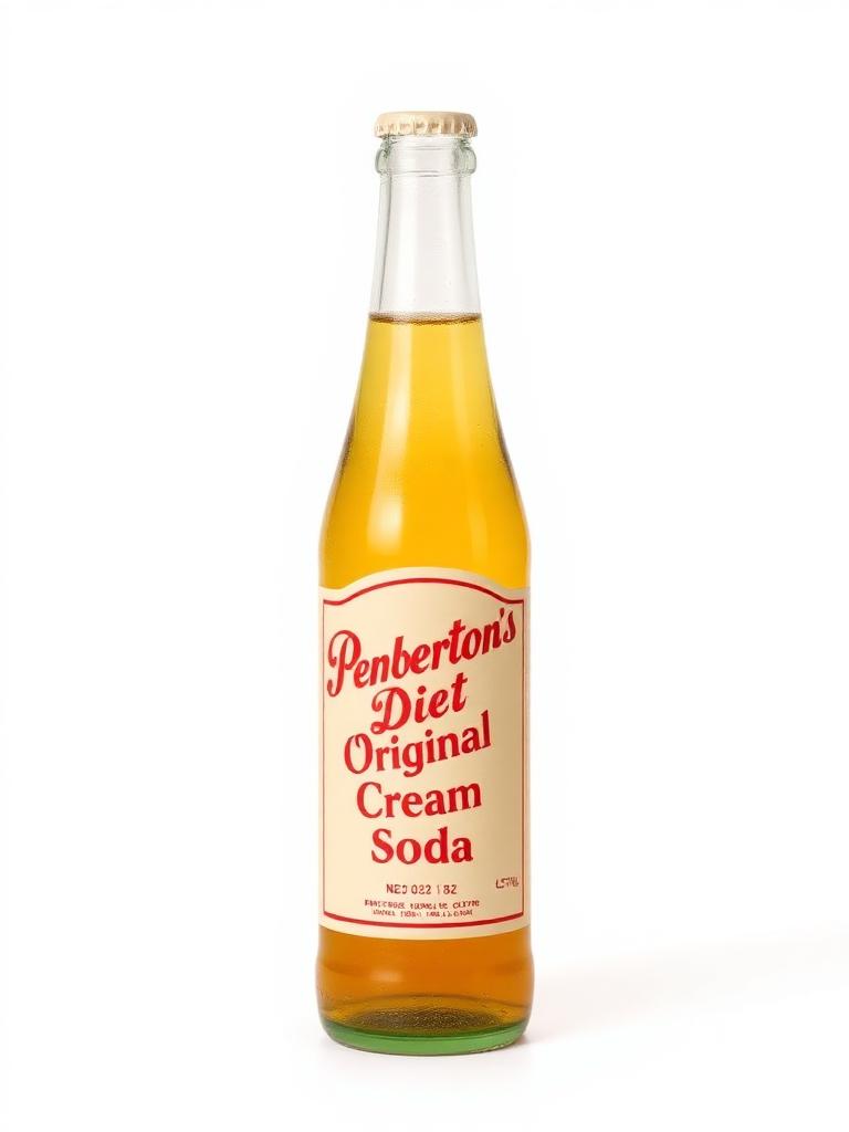 Glass bottle of Pemberton's Diet Original Cream Soda
